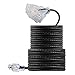 100 FT 12/3 Outdoor Extension Cord - Rubber, Flexible, Triple Outlet, Black Wire with Live Power Light Indicator. 15 Amp