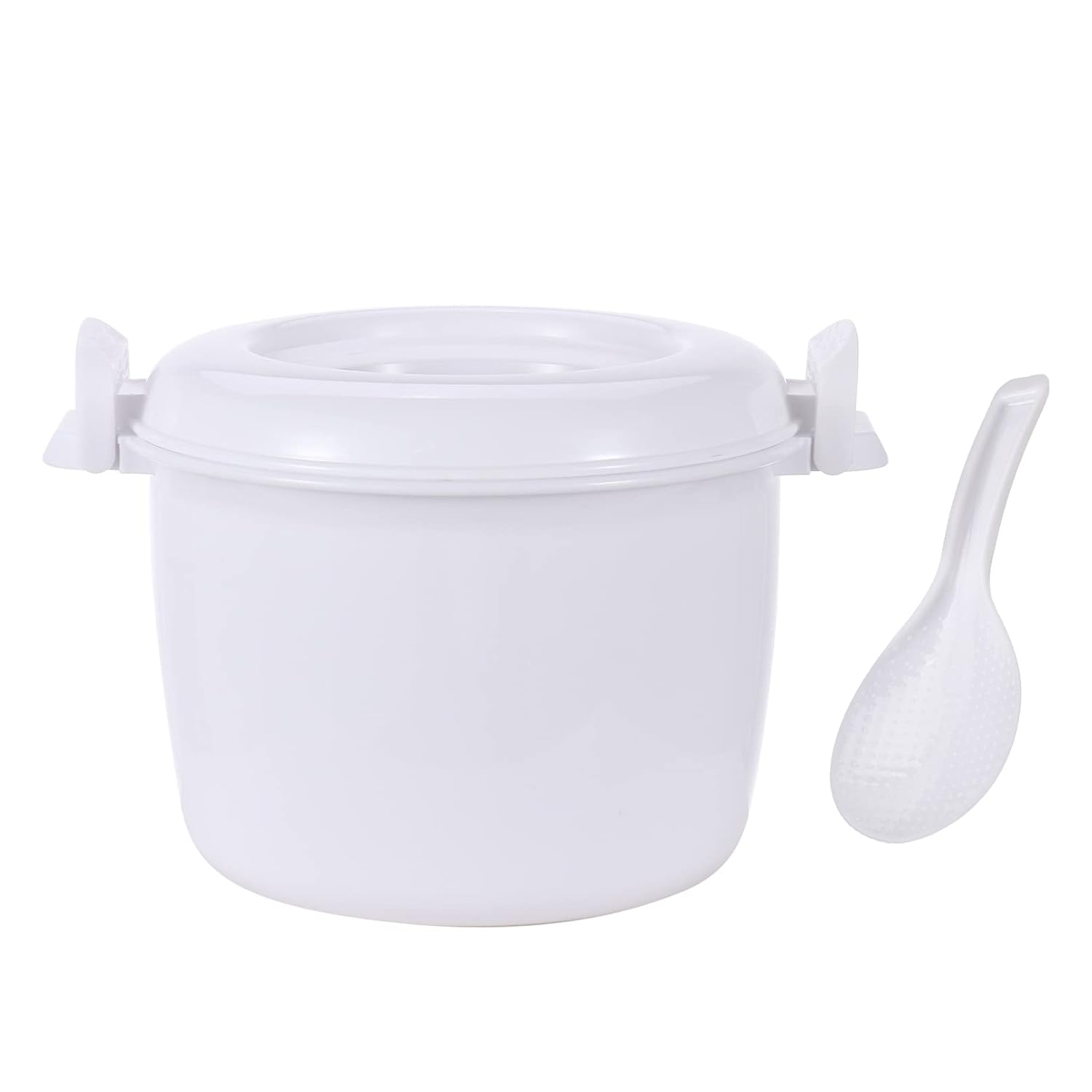 YiZYiF Portable Microwave Rice Cooker Multifunctional Cookware Steamer with Rice Paddle White Small