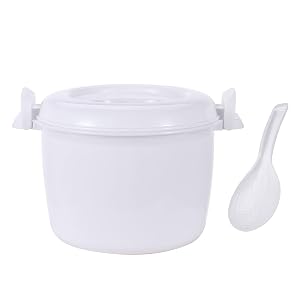 YiZYiF Portable Microwave Rice Cooker Multifunctional Cookware Steamer with Rice Paddle White Small