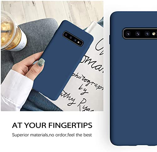 Image of DIZORO Slim Fit Liquid Silicone Gel Rubber Back Cover with Full Protection, Compatible for Samsung S10 Plus (Blue)
