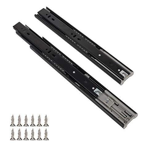 Yision 2 Pair Full Extension Drawer Slides Black,10 Inch Soft Close Full Extension Ball Bearing Side Mount Heavy Duty Drawer Slides,100 lb Load Capacity Runner Cover