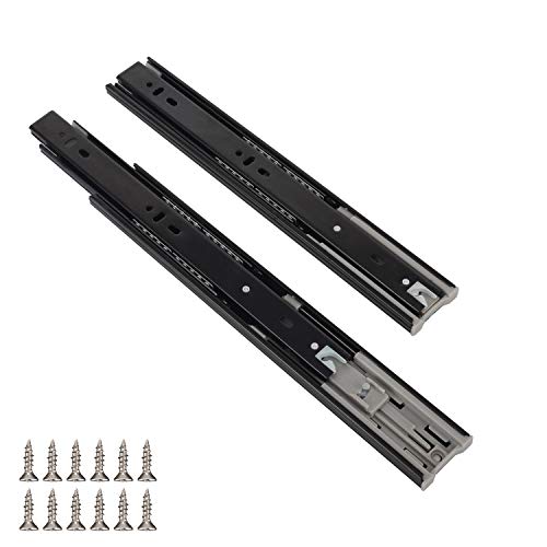 Yision 2 Pair Full Extension Drawer Slides Black,10 Inch Soft Close Full Extension Ball Bearing Side Mount Heavy Duty Drawer Slides,100 lb Load Capacity Runner