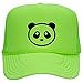 iZZYZX Giant Panda Suede Neon 5 Panel Foam Trucker Hat - Green/Green
