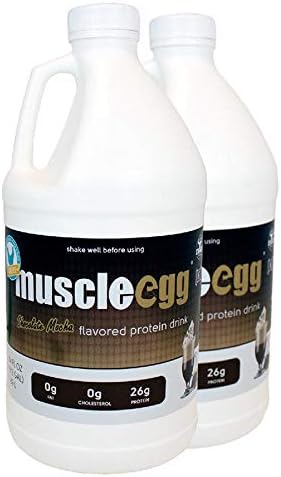 2 Half-Gallons Chocolate Mocha MuscleEgg Liquid Egg Whites (Cage-Free)