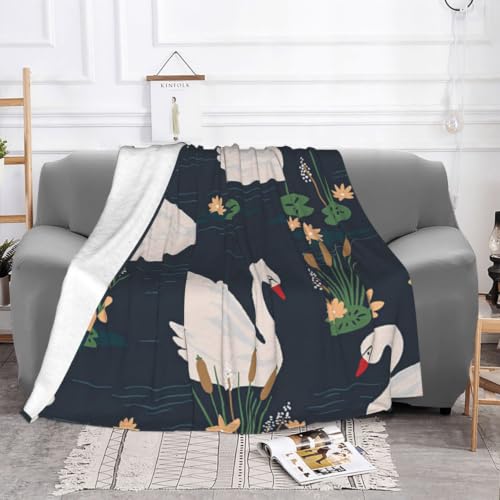 Couverture en flanelle de qualité supérieure imprimé cygnes chic - 4