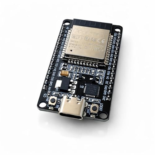 Image of (1) ESP32-WROOM-32 Development Board, WiFi and Bluetooth Microcontroller Module, 30 GPIO Pins, USB-C Interface, CP2102 Converter for IoT and Robotics Projects