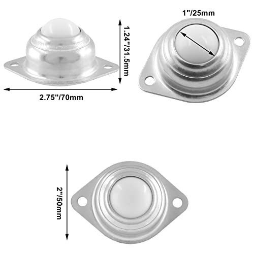 Jiozermi 8 Pcs 1 Inch Roller Ball Transfer Bearings, Nylon Conveyor Roller Ball, Roller Casters For Transmission Furniture Wheelchair #TOP2