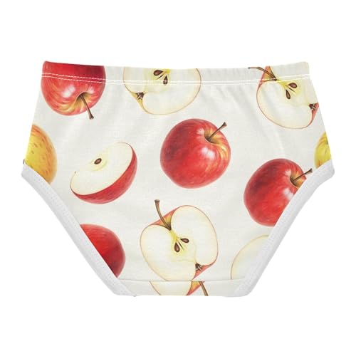 Fancy Toddler Underwear Floral 2t Cotton Panties Little Girl Watercolor Slices Red Apples Underpants Briefs2