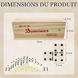 Yayafunfun dominos double 6, 28 pièces et boîte en bois photo 2