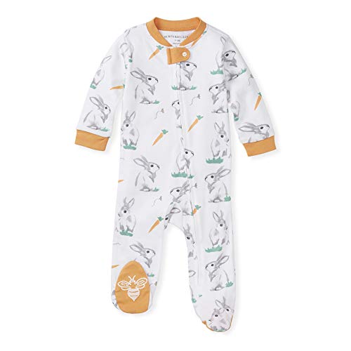Image of Burt's Bees Baby unisex-baby Sleep & Play, Organic One-piece Romper-jumpsuit Pj, Zip Front Footed Pajama