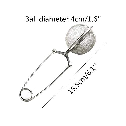 Han Sheng 8 Pcs Stainless Steel Tea Filters Perfect Pincer Tea Ball Tea Infuser Ball Infuser Tea Filter Tea Tong Snap Ball Tea Strainer With Handle #TOP1