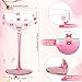 Singhoow 2 Pack Coquette Bow Martini Glasses Pink Champagne Flutes Glass 8 oz Wine Cocktails Glassware Decorative Coquettish Container for Parties Shower Weddings Gift Ideas