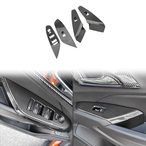 JUIVEEL Car Window Switch Panel Cover Trim,Window Lift Button Control Cover Trim Compatible with Chevy Trax 2024-2025 Accessories (Carbon Fiber Style) by JUIVEEL - Used condition - CA$4.19