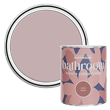 Rust-Oleum Pink Moisture Resistant Bathroom Wood and Cabinet Paint in Satin Finish - Little Light 750ml