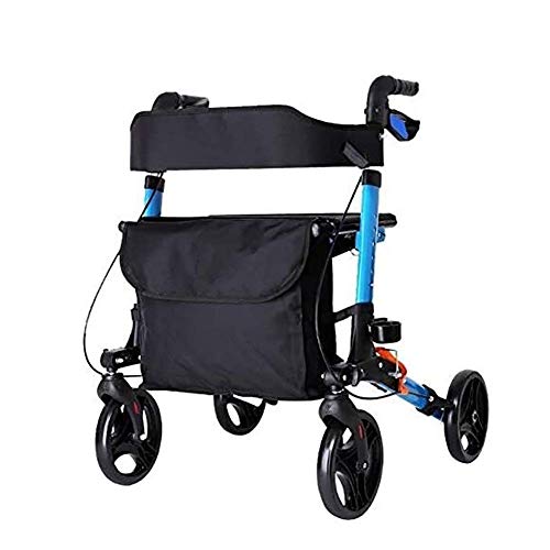 JKJZSALJ Rollator Pieghevole Rollator Walkers Rollator Walker con Sedile, Telaio in Alluminio Resistente, Deambulatore per Anziani Adulti, Altezza Regolabile Portatile Leggero