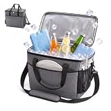 Relaxdays Borsa termica impermeabile 40 L, con 2 manici e tracolla, grigia
