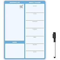 Weekplanner, afwasbaar, magnetisch, whiteboard voor de koelkast, incl