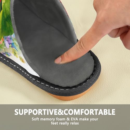 Slippers for Women Pink Pumpkin Flowers Soft Fuzzy Women's Slippers Indoor and Outdoor Shoes4