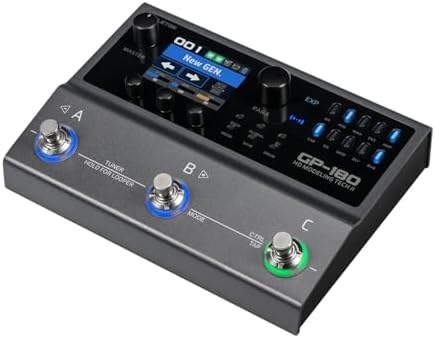 Valeton GP180 Guitar Multi Effects Processor, HD NAM Modeling Pedal, 200+ Effects, IR Loader, 6in/4out USB Audio Interface, Bluetooth MIDI, 180s Looper, 3 Footswitches, Built-in 3000mAh Battery, Black - 3