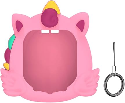 Cute Silicone Case for Tamagotchi Uni 2023 Virtual Pet Shockproof Protective Cover Waterproof with Finger Lanyard for Tamagotchi Uni 2023 Virtual Pet Machine