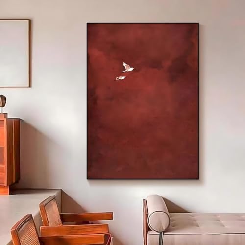 Toile oiseaux en plein vol Crimson Sky THeirmoN pour créer une ambiance zen dans votre chambre