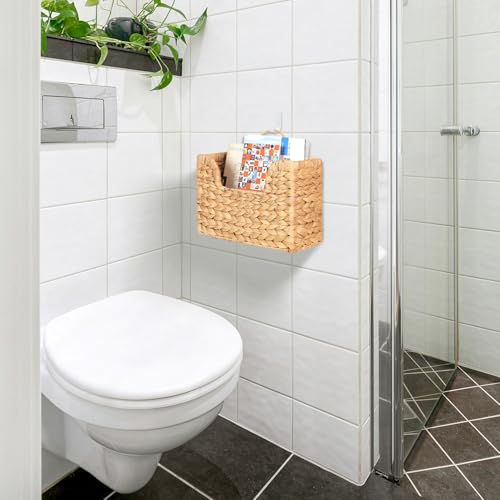 Handwoven Water Hyacinth Wall Magazine Holder - Natural Hanging Organizer for Mail, Newspapers & Magazines, Books & Files - Decorative Boho Storage Basket for Entryway, Bathroom, Living Room, Office. by SIEUSALEVN - Used condition - Image 8