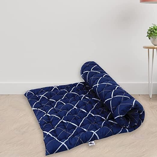 Square Print Cotton Mattress Soft Cotton Multicolour Mattress/Gadda Multi Colored (1 Sleeping Capacity, 3 x 6 ft, (Lining)