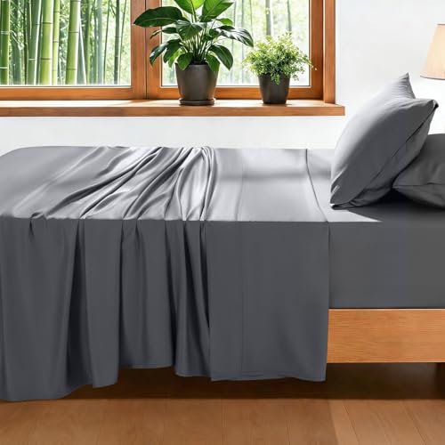 AiAngu 100% Viscose Derived from Bamboo_ Sheet Set - 4pcs, Extra Deep Pocket up to 18