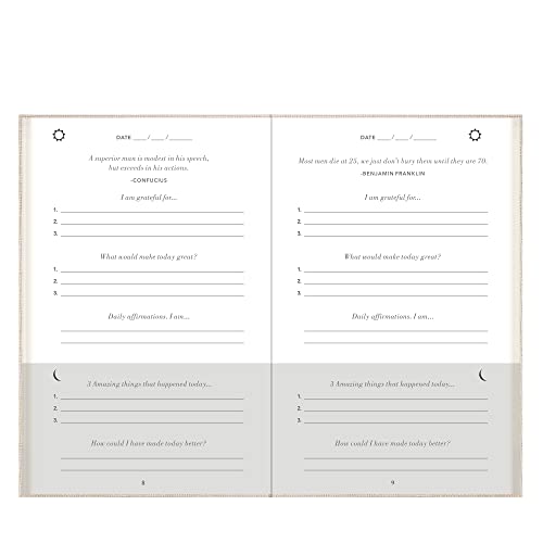 The 5-Minute Diary Self-Management, Self-care, Time Management Daily Review Gratitude Journal, Achieve Your Goals, Mental Health & Happiness, Natural