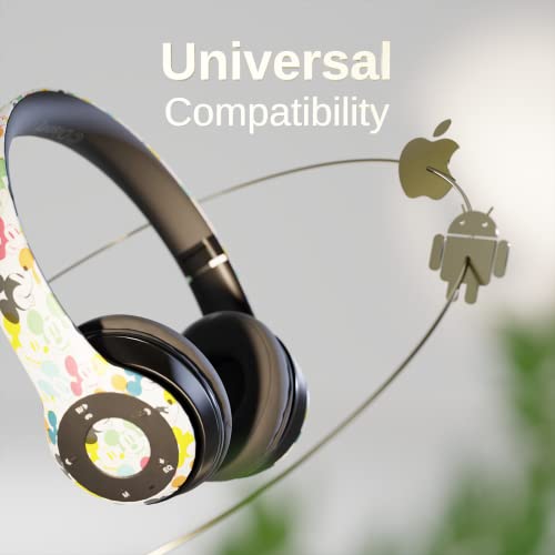 Disney Mickey Multi Faces Bluetooth Over-Ear Headphones, Wireless Foldable Headset With Built-In Microphone - Mickey Multi Faces & Friends Design, Ideal Gift For Adults & Kids, Comfortable Auriculares #TOP3
