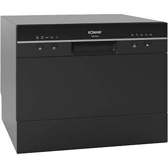 Bomann Mini Dishwasher with Water Connection | Includes Hose | Table Dishwasher Quiet | Mini Dishwasher for Small Kitchen/Cam