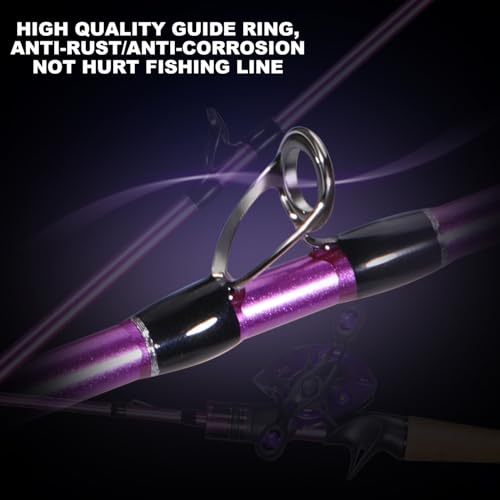 Sougayilang Fishing Rod and Reel Combo，Baitcaster Combo,5.9ft/6.9ft Carbon Fishing Pole,Lightweight Aluminum Spool Reel,Stainless-Steel Guides & Ergonomic Cork Grip-Pearl White by Sougayilang - Image 3