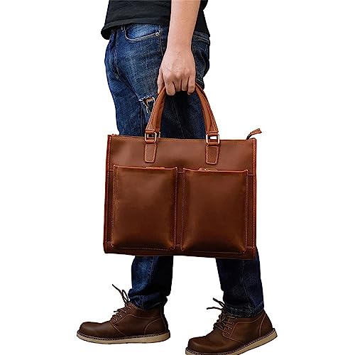 Mens Crossbody Messenger Bags Men's Leather Briefcase Handbag Shoulder Crossbody Bag for Work Business2