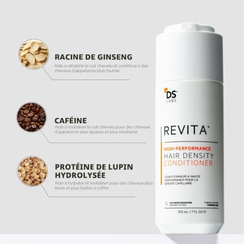 Revita Conditioner pour cheveux clairsemés de DS Laboratories - Après-shampooing pour favoriser la repousse des cheveux pour hommes et femmes, épaississant et renforçant les cheveux (205 ml) – vue 3