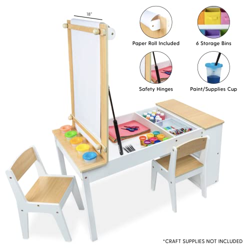 Milliard-2-in-1-Kids-Art-Table-and-Art-Easel-Table-and-Chair-Set-Toddler-Craft-and-Play-Wood-Activity-Table-with-Storage-Bins-and-Paper-Roll Milliard 2 in 1 Kids Art Table and Art Easel Table and Chair Set Toddler Craft and Play Wood Activity Table with Storage Bins and Paper Roll