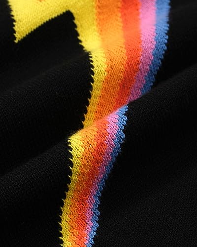 OXKnit Women's 1960s Retro Knit Long Sleeve T-Shirts, Lightning Pattern Crewneck Casual Knit Top4