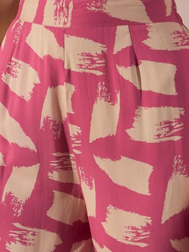 Image of InWeave PUNCH PINK BEIGE SLIT KURTA SET