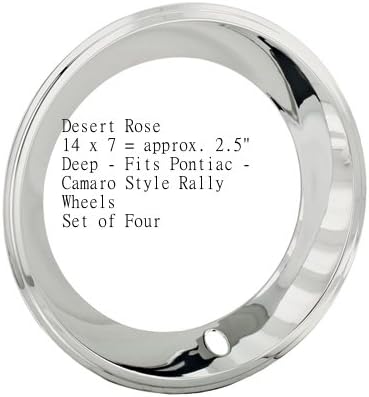JAE 14x7 California Chrome Plated Stainless Steel Beauty Trim Rings Pontiac Ralley