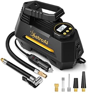 AstroAI Tire Inflator Portable Air Compressor Air Pump for Car Tires - Car Accessories, 12V DC Auto Tire Pump with Digital Pressure Gauge, 100PSI with Emergency LED Light for Car, Bicycle, Balloons