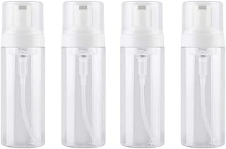 4PCS 60ML/2oz Plastic Foam Dispenser Pump Bottles Refillable Empty Travel Hand Foaming Soap Shampoo Facial Cleanser Dispensers Container Holders for Home or Travel (Clear)