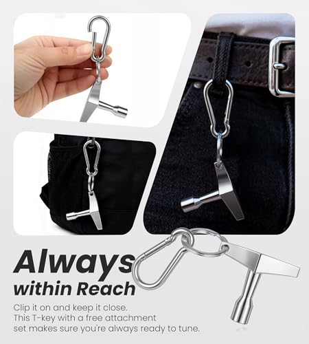 KORDOS Drum Key, Drum Keys for Tuning Drum 4-Pack, 3 Ergonomic Drum Tuning Key Set, Z Type Fast Drum Tool Accessories, Chrome-plated Steel