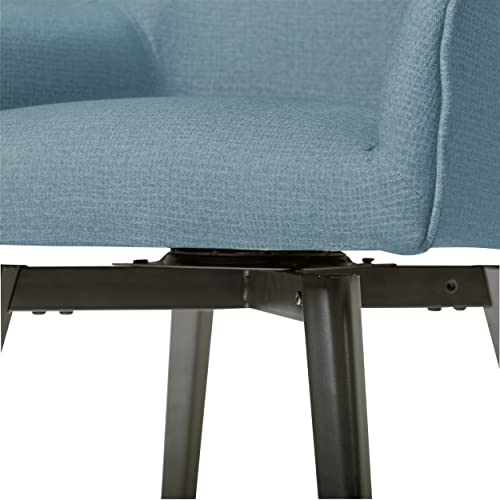 Studio Designs Home Contemporary Spire Luxe Swivel, Rotating, Upholstered, Accent Dining/Office Chair with Arms and Metal Legs, Baltic, 24D x 25.5W x 35.5H in - Thumbnail 7