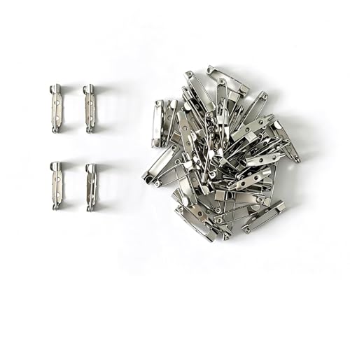 300Pcs Barres Fermoir de Sécurité de 25 mm avec 2 Trous, Fermoir Arrière Sécurisé, Épingles à Nourrice Argentées pour Bricolage, Travaux Manuels,...