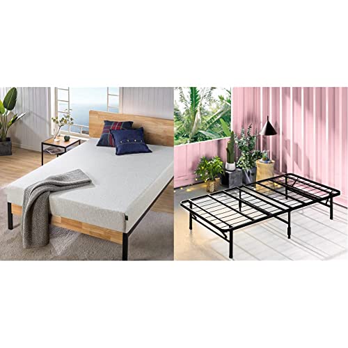 Zinus 8 Inch Ultima Memory Foam Mattress/Pressure Relieving/Certipur-Us Certified/Bed-In-A-Box, Twin Xl & Smartbase Tool-Free Assembly Mattress Foundation / 14 Inch Metal Plat, Twin Xl #TOP23