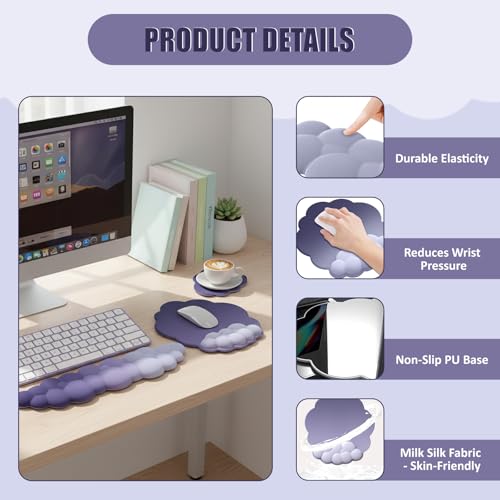 Repose-poignet clavier et tapis de souris ergonomique