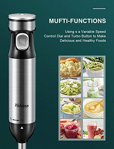 Yabano-Batidora-de-Mano-1000W-Minipimer-4-en-1-Batidora-Varillas-Inteligente-Batidora-Electrica-con-Turbo-para-Smoothie-4-Cuchillos-y-Acero-Inoxidable-Cepillado-de-Material-Sin-BPA