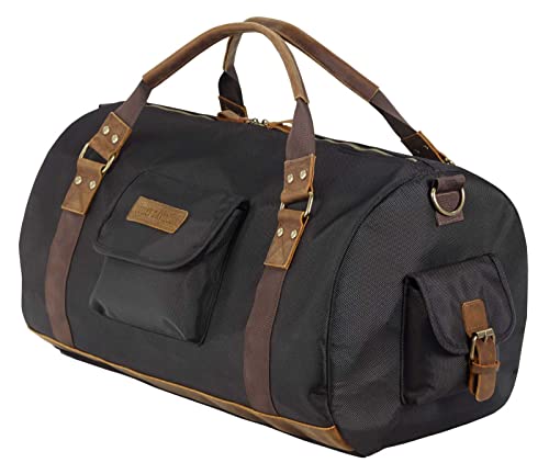 Harley-Davidson 21" Ponderosa Ballistic & Genuine Leather Duffel Bag - Black3