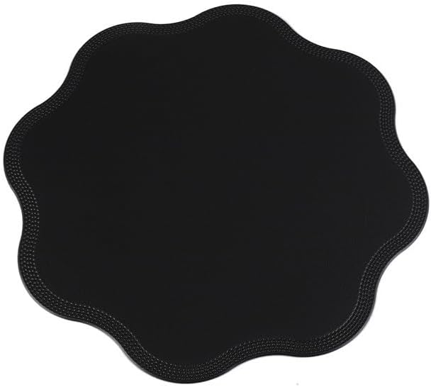 Nordic Round Flower Placemat Leather Kitchenware Heat Insulation Non-Slip Mat Table Coaster(D)
