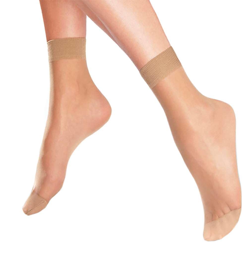 Aurellie Women's Nude Sheer Ankle High Trouser Socks 10 Pairs, Lightweight & Comfortable Pop-Up Style, Ideal For Work, Everyday Wear