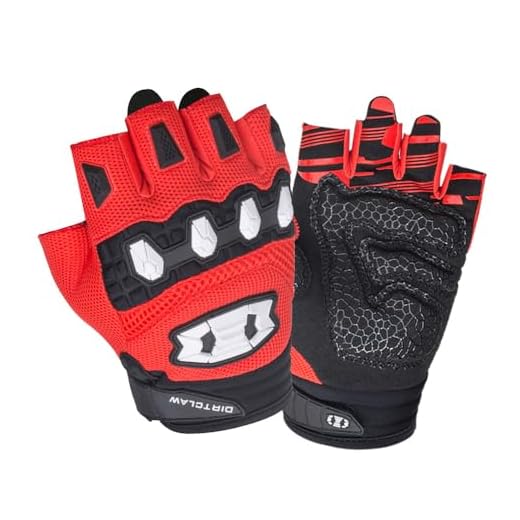 Seibertron Dirtclaw Youth BMX MX ATV MTB Road Racing Mountain Bike Bicycle Cycling Off-Road/Dirt Bike Gel Padded Anti - Slip Palm Fingerless Gloves Motorcycle Motocross Sports Gloves Red S